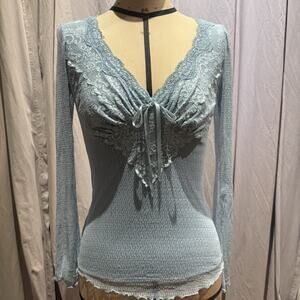 VTG Cobweb Mesh And Lace Fairy Camelot Ann Ferriday Top S/M